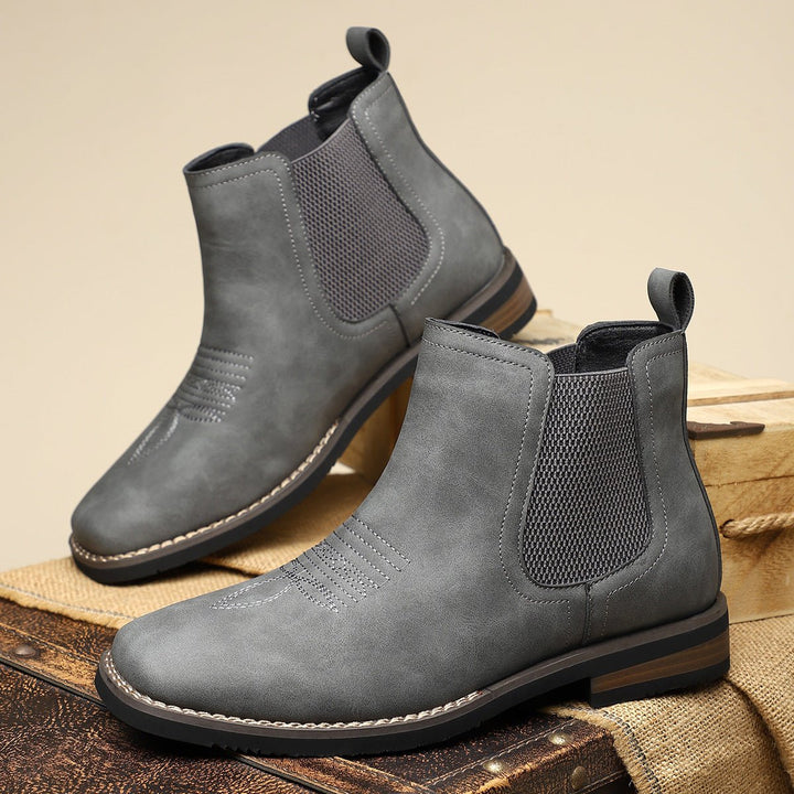 Herr chelseaboots slip-på ankelboots konstläder