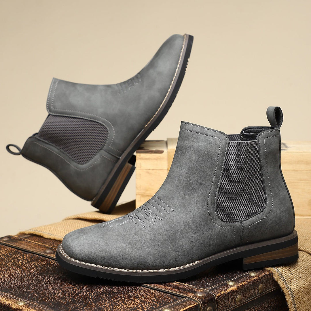 Herr chelseaboots slip-på ankelboots konstläder