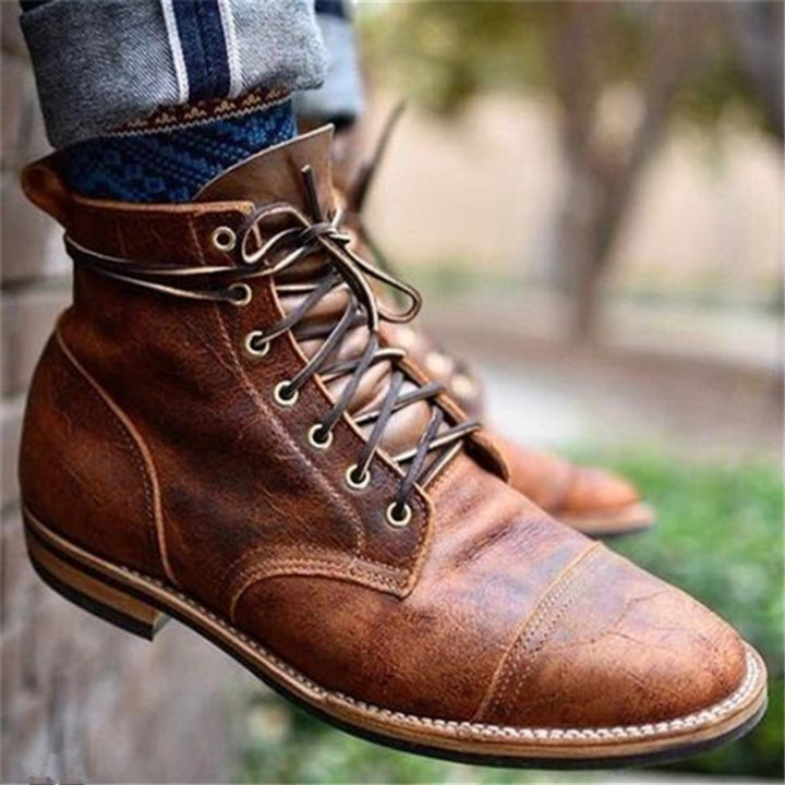 Herr chukkaboots med snörning konstläder klassisk