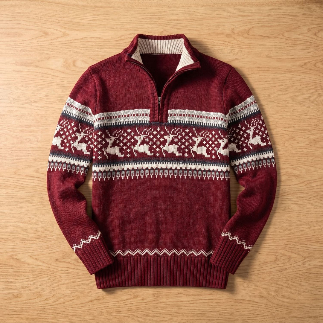 Herr tröja med kort dragkedja stickad tröja halv dragkedja vinter design