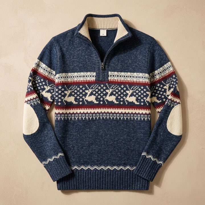 Herr tröja med kort dragkedja stickad tröja halv dragkedja vinter design