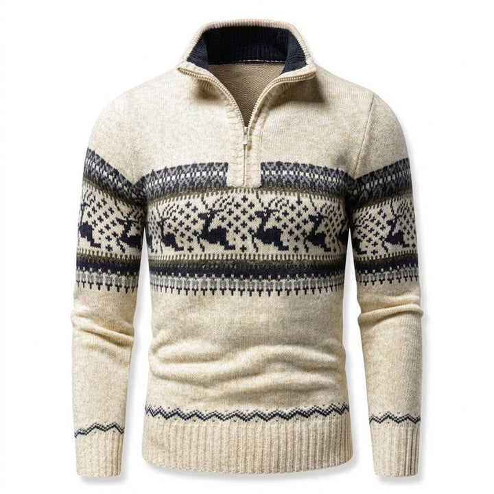 Herr tröja med kort dragkedja stickad tröja halv dragkedja vinter design