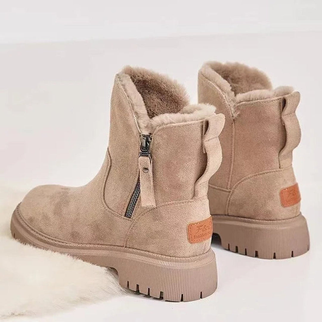 Dam ankelboots isolerad vinterboots med dragkedja platå