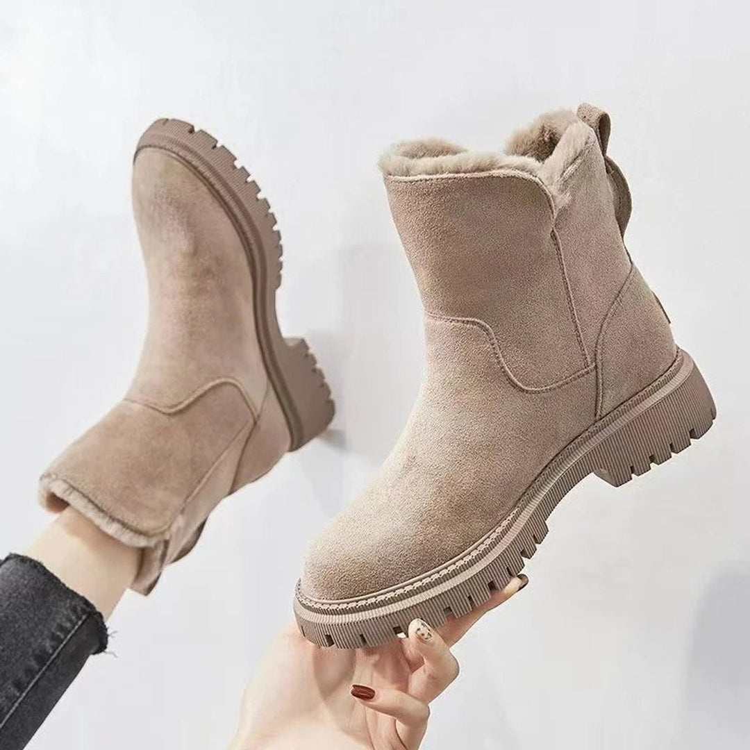 Dam ankelboots isolerad vinterboots med dragkedja platå